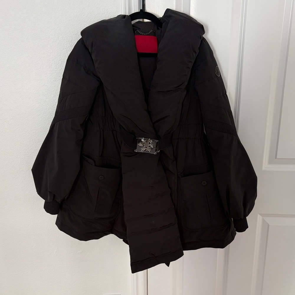Moncler Black and Red Puffer Jacket